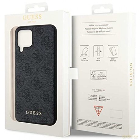 Etui Guess 4G Metal Gold Logo na Samsung Galaxy M33 5G - szare