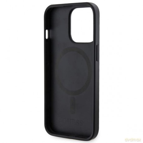Etui Guess 4G Printed Stripes MagSafe na iPhone 13 Pro Max - czarne