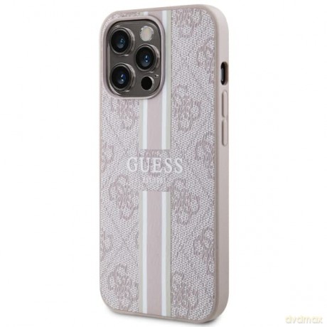 Etui Guess 4G Printed Stripes MagSafe na iPhone 13 Pro Max - różowe