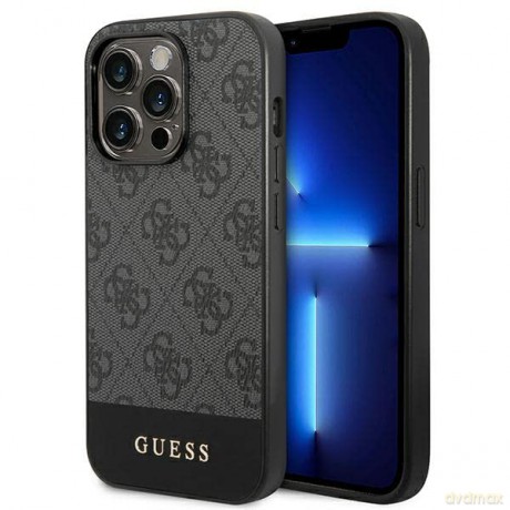 Etui Guess 4G Stripe Collection na iPhone 14 Pro - szare