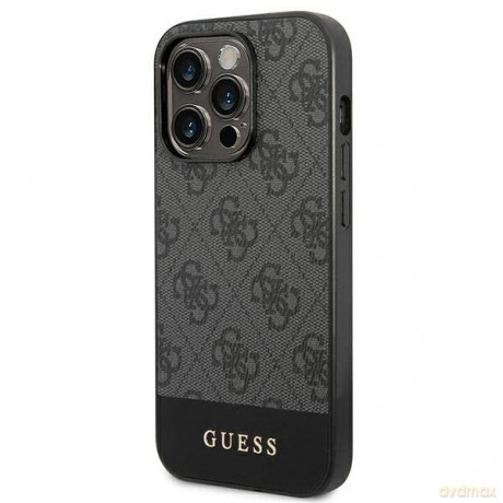 Etui Guess 4G Stripe Collection na iPhone 14 Pro - szare