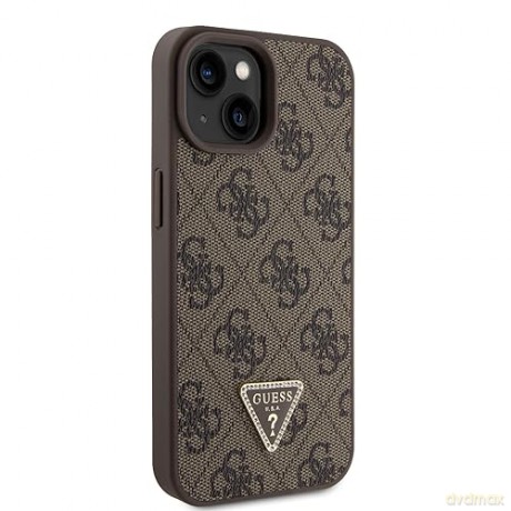 Etui Guess Crossbody 4G Metal Logo do iPhone 15 - brązowe