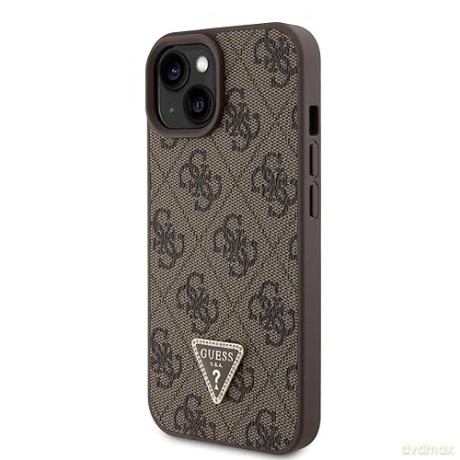 Etui Guess Crossbody 4G Metal Logo do iPhone 15 - brązowe