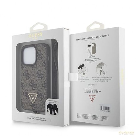 Etui Guess Crossbody 4G Metal Logo do iPhone 15 Pro - brązowe
