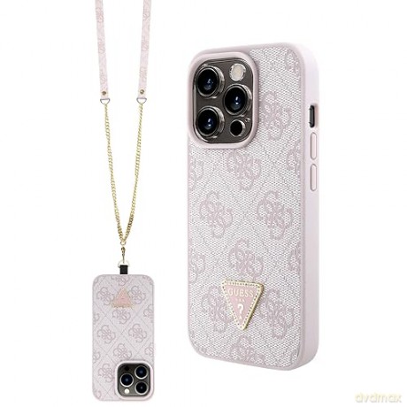 Etui Guess Crossbody 4G Metal Logo do iPhone 15 Pro - różowe