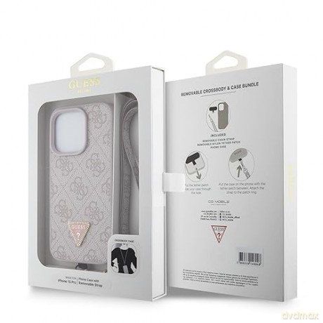 Etui Guess Crossbody 4G Metal Logo do iPhone 15 Pro - różowe
