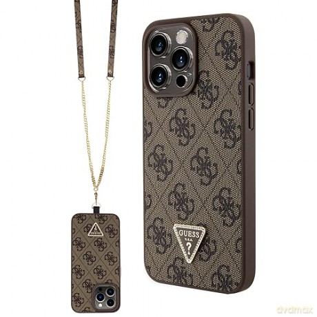 Etui Guess Crossbody 4G Metal Logo do iPhone 15 Pro Max - brązowe
