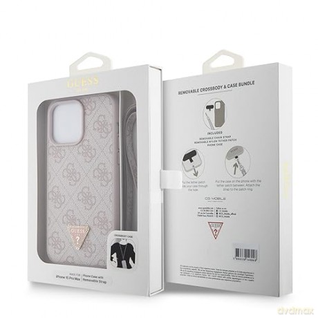 Etui Guess Crossbody 4G Metal Logo do iPhone 15 Pro Max - różowe