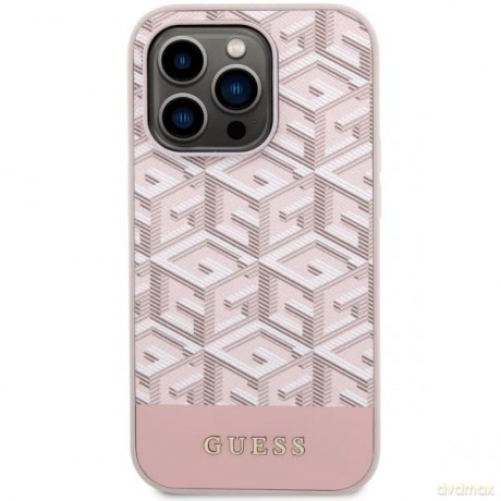 Etui Guess GCube Stripes MagSafe na iPhone 14 Pro Max - różowe