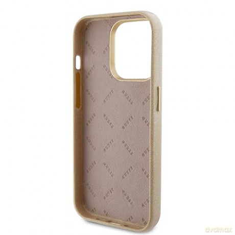Etui Guess Glitter Glossy Script do iPhone 15 Pro Max - złote