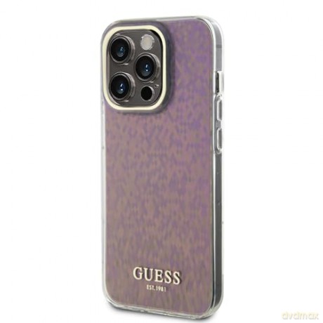 Etui Guess IML Faceted Mirror Disco Iridescent do iPhone 15 Pro - różowe