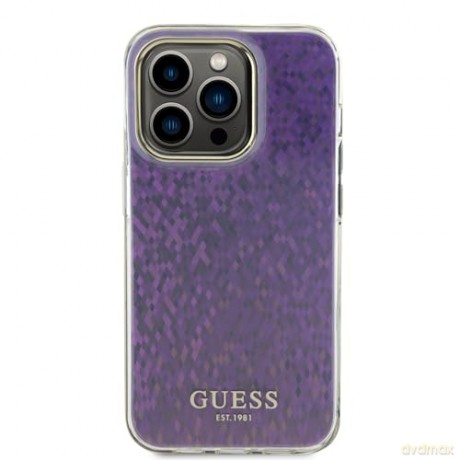Etui Guess IML Faceted Mirror Disco Iridescent do iPhone 15 Pro - różowe