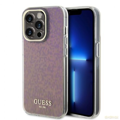 Etui Guess IML Faceted Mirror Disco Iridescent do iPhone 15 Pro Max - różowe