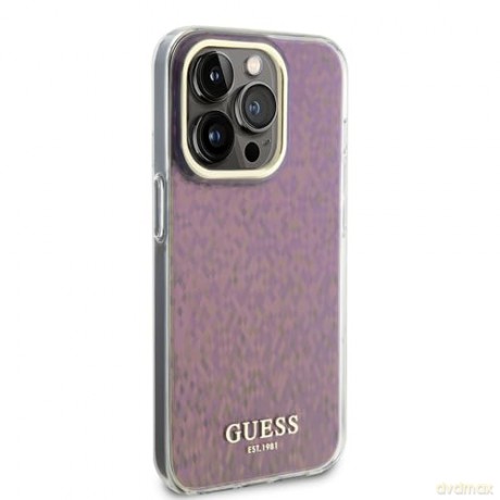 Etui Guess IML Faceted Mirror Disco Iridescent do iPhone 15 Pro Max - różowe