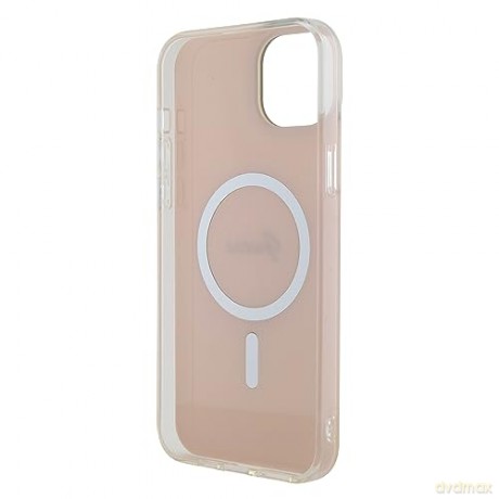 Etui Guess IML Iridescent MagSafe do iPhone 15 Plus - różowe