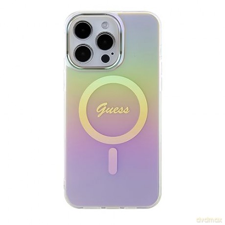 Etui Guess IML Iridescent MagSafe do iPhone 15 Pro Max - różowe