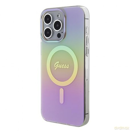 Etui Guess IML Iridescent MagSafe do iPhone 15 Pro Max - różowe
