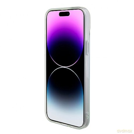 Etui Guess IML Iridescent MagSafe do iPhone 15 Pro Max - turkusowe