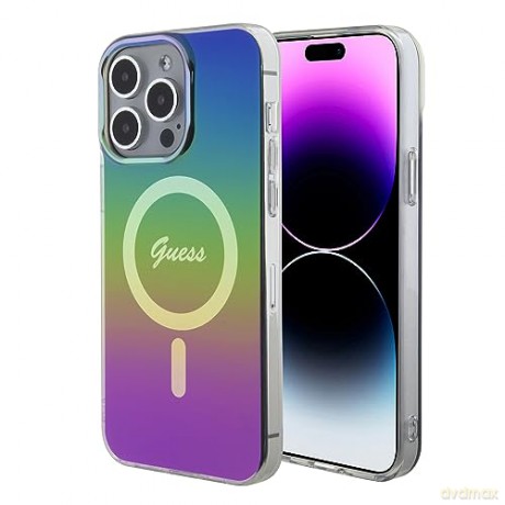 Etui Guess IML Iridescent MagSafe na iPhone 15 Pro - czarne
