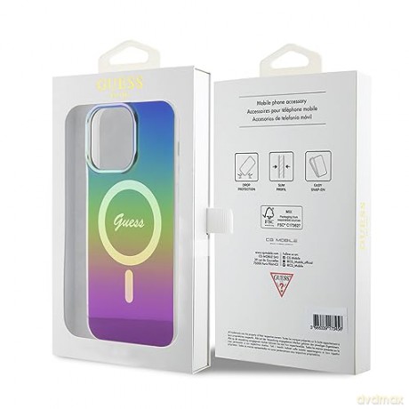 Etui Guess IML Iridescent MagSafe na iPhone 15 Pro - czarne