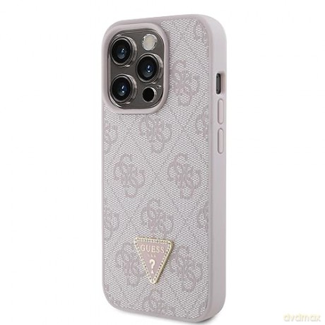 Etui Guess Leather 4G Diamond Triangle do iPhone 15 Pro Max - różowe