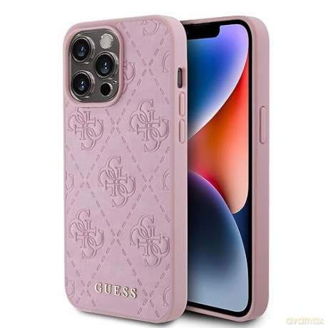 Etui Guess Leather 4G Stamped do iPhone 15 Pro Max - różowe
