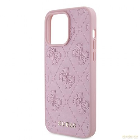Etui Guess Leather 4G Stamped do iPhone 15 Pro Max - różowe
