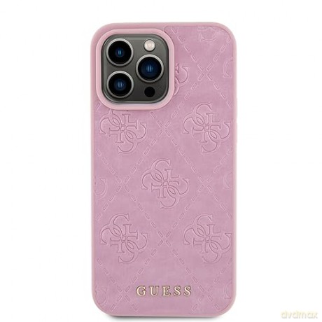 Etui Guess Leather 4G Stamped do iPhone 15 Pro Max - różowe