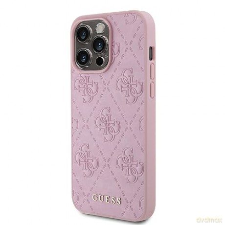 Etui Guess Leather 4G Stamped do iPhone 15 Pro Max - różowe