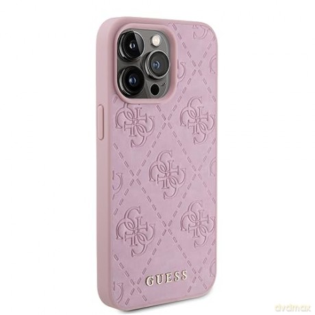 Etui Guess Leather 4G Stamped do iPhone 15 Pro Max - różowe