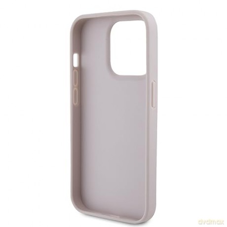 Etui Guess Leather 4G Triangle Strass do iPhone 15 Pro - różowe