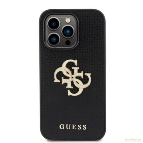 Etui Guess Leather Perforated 4G Glitter Logo do iPhone 15 Pro - czarne