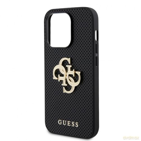 Etui Guess Leather Perforated 4G Glitter Logo do iPhone 15 Pro - czarne