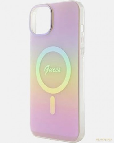 Etui Guess Saffiano MagSafe do iPhone 15 - różowe