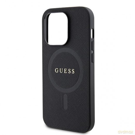 Etui Guess Saffiano MagSafe do iPhone 15 Pro Max - czarne