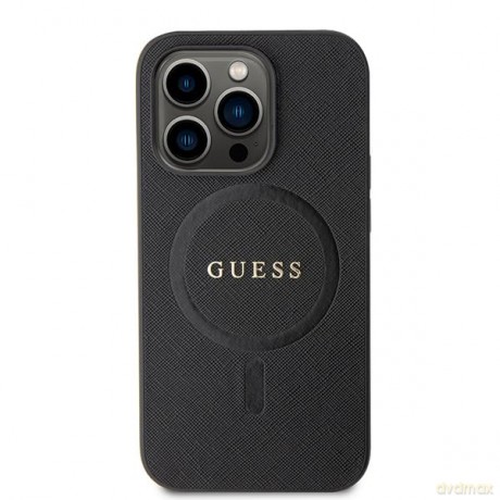 Etui Guess Saffiano MagSafe do iPhone 15 Pro Max - czarne