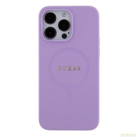Etui Guess Saffiano MagSafe do iPhone 15 Pro Max - fioletowe