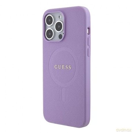 Etui Guess Saffiano MagSafe do iPhone 15 Pro Max - fioletowe