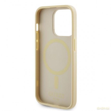 Etui Guess Saffiano MagSafe do iPhone 15 Pro Max - złote