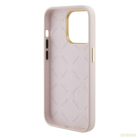 Etui Guess Silicone Logo Strass 4G do iPhone 15 Pro Max - różowe