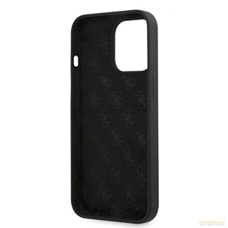 Etui Guess Silicone Script Gold Logo na iPhone 13 Pro Max - czarne