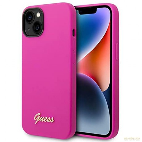 Etui Guess Silicone Vintage Gold Logo na iPhone 14 - fuksjowe