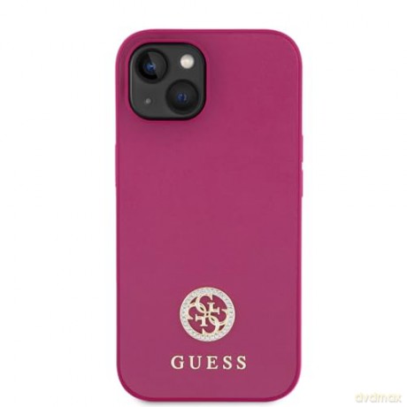 Etui Guess Strass Metal Logo do iPhone 15 - różowe