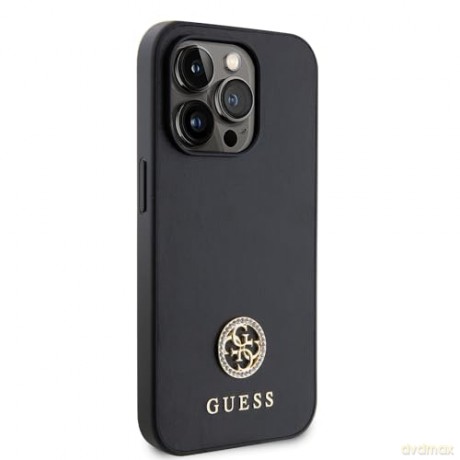 Etui Guess Strass Metal Logo do iPhone 15 Pro - czarne