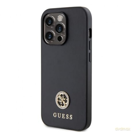 Etui Guess Strass Metal Logo do iPhone 15 Pro - czarne