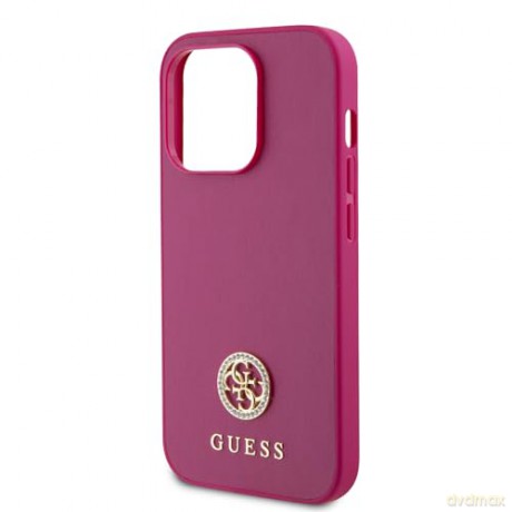 Etui Guess Strass Metal Logo do iPhone 15 Pro - różowe