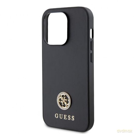 Etui Guess Strass Metal Logo do iPhone 15 Pro Max - czarne