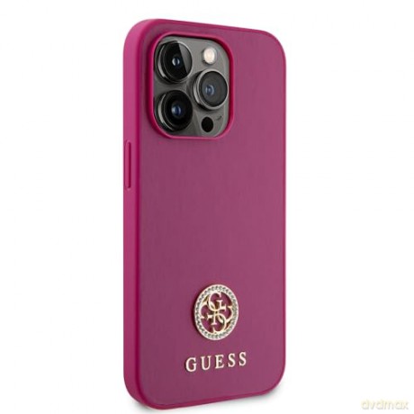 Etui Guess Strass Metal Logo do iPhone 15 Pro Max - różowe