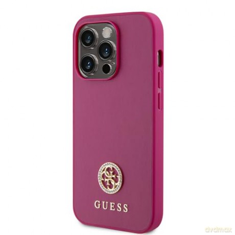 Etui Guess Strass Metal Logo do iPhone 15 Pro Max - różowe