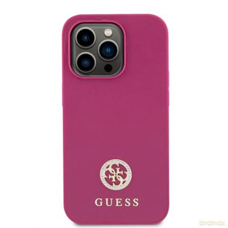 Etui Guess Strass Metal Logo do iPhone 15 Pro Max - różowe